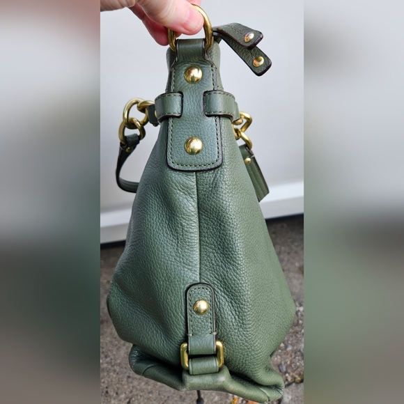 Coach Brooke pebbled green hand bag, purse (z) - Picture 10 of 13